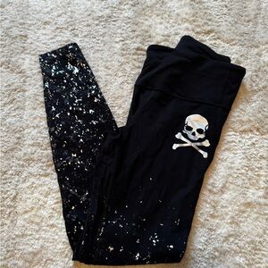 Black Skull Print Leggings